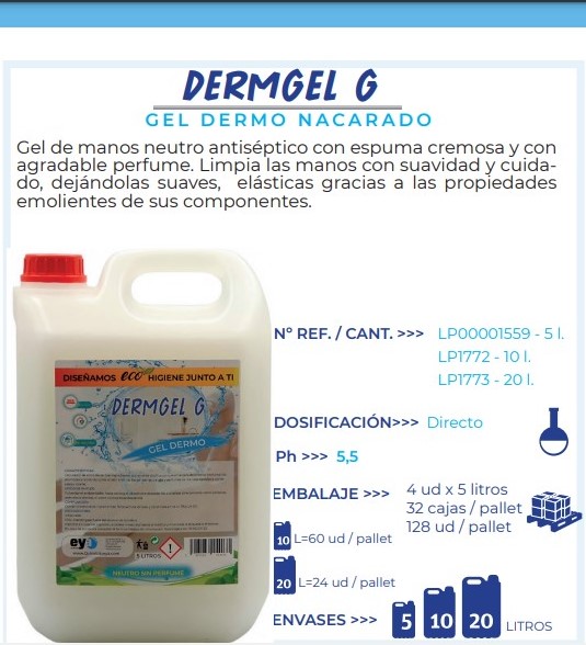 0096  DERMGEL NACARADO MANOS 5 LITROS