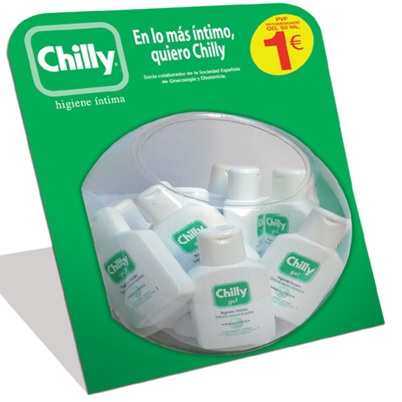 0161  CHILLY EXPOSITOR PECERA GEL INTIMO 50 ML