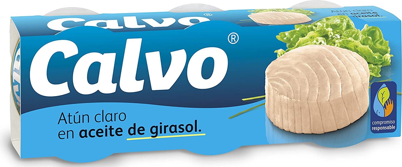 0183  CALVO ATUN CLARO ACEITE GIRASOL PACK-3 65 GR. RP-VF CJ20