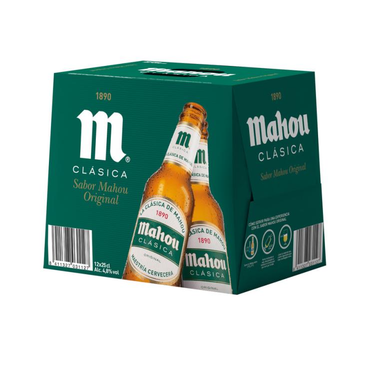 0772  MAHOU CERVEZA CLÁSICA BOTELLA 25 CL PACK-12