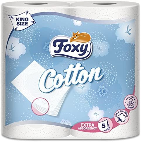 0775  FOXY COTTON PAPEL HIGIENICO 4 ROLLOS 5 CAPAS