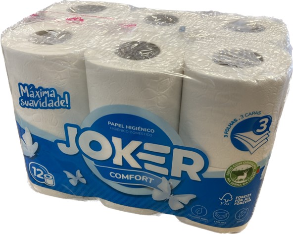 0789  JOKER PAPEL HIGIENICO 12R 3C CONFORT AZUL (12X8) FSC