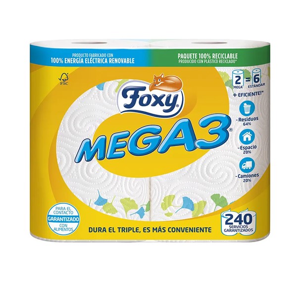 1060  FOXY MEGA3 2=6 PAPEL COCINA 2R. 2C.