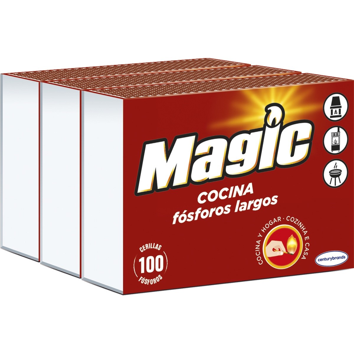 1261  MAGIC FOSFOROS COCINA LARGOS 100 UN (PACK 3)