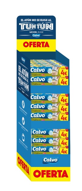 1280  CALVO ATUN CLARO ACEITE DE OLIVA P-4 PVP 4? RP 65 GR. BOX 1/4 80 UND.